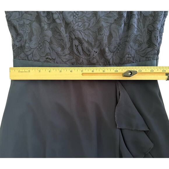 Miusol Womens Dress Size Medium Navy Lace Bodice Ruffled Asymmetrical Skirt - Picture 10 of 11